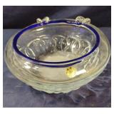 Vintage Dalian glass  cobalt blue Murano style