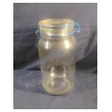 Clear glass canister with glass lid