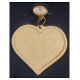 Hermitage Pottery heart shaped cookie mold