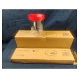 10 oz acrylic tumblers with red lids. 4 total