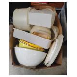 Misc plastic bowls, lids including Tupperware a