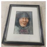Vintage Pauline H. Kitts framed painting of Mrs.