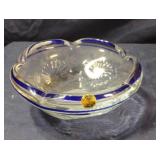 Vintage Dalian glass  cobalt blue Murano style