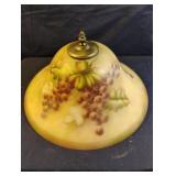 Vintage reverse-painted glass lamp shade 15 1/2 x