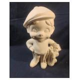 Bisque golf boy 10" tall