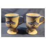 Hermitage Pottery Spongeware Country Mugs 5" tall
