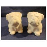 Vintage ceramic bull dog salt and pepper shaker