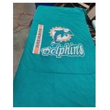 Miami Dolphins comforter. Reversible