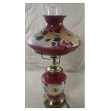 Vintage Falkenstein Hurricane Lamp White Red With