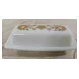 Vintage Pyrex Butterfly Gold Butter Dish