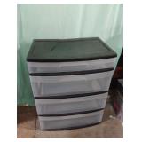 Sterilite 4 drawer plastic storage unit. Has a