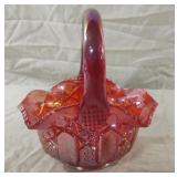 Vintage L.E. Smith Ruby Red Iridescent Quintec
