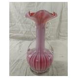 Vintage Italian Art Glass Red And White Cased