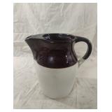 Vintage Two Tone Crock Pottery Pitcher