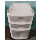 3-drawer storage tower on wheels