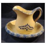 Hermitage Pottery Antique Flow Blue Spongeware