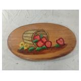 Vintage wooden painted apple wall decor