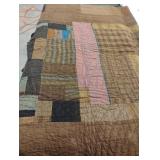 Vintage handmade denim quilt. Need repair. 92 x