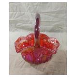 Vintage L.E. Smith Ruby Red Iridescent Quintec