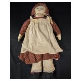 Primitive Prairie Style Rag Doll 21" tall