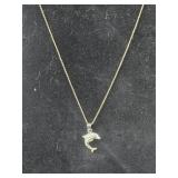925 Silver Chain with silver colored Dolphin