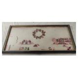 Vintage framed embroidery artwork