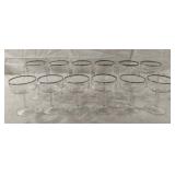 MCM platinum rimmed crystal glasses