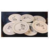 Yamaka Nocturne Pattern Dinner Plates. Set of 7