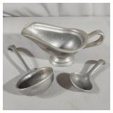 Wilton Pewter Gravy Boat w/ 2 Ladels