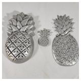 (3) Pewter Pineapples