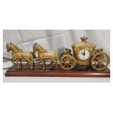 Brass Electric Horse & Carriage Clock (Works)