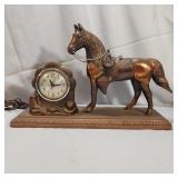 Copper Toned Horse Clock (Plastic Base)