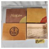 (4) Wood Cigar Boxes