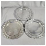 (3) Wilton Pewter 10 1/2" Dinner Plates
