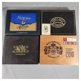 (4) Wood Cigar Boxes