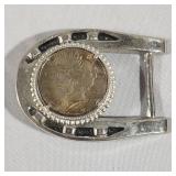 1922 Peace Dollar in Belt Buckle