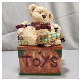 Vintage Ceramic Bear & Toy Box Cookie Jar