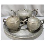 Early Swatow Pewter Tea Set (AS IS)