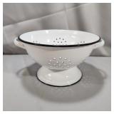 White Enamel Colander