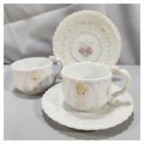 2 Precious Moments Cup & Saucer Sets
