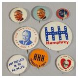 (8) Vintage Political Buttons