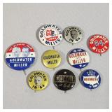 (9) Goldwater Political Buttons