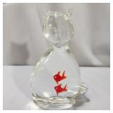 Solid Glass Cat Paperweight