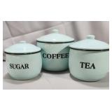 Lake Blue Enamel Canister Set