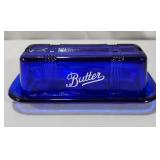 Cobalt Blue "Criss-cross" Butter Dish