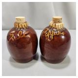 Hull Pottery Brown Drip Shaker Set