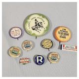 (10) Vintage Political Buttons