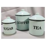 Lake Blue Enamel Canister Set