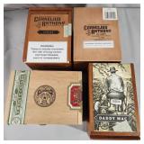 (4) Wood Cigar Boxes