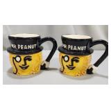 Pair Mr. Peanut Ceramic Mugs